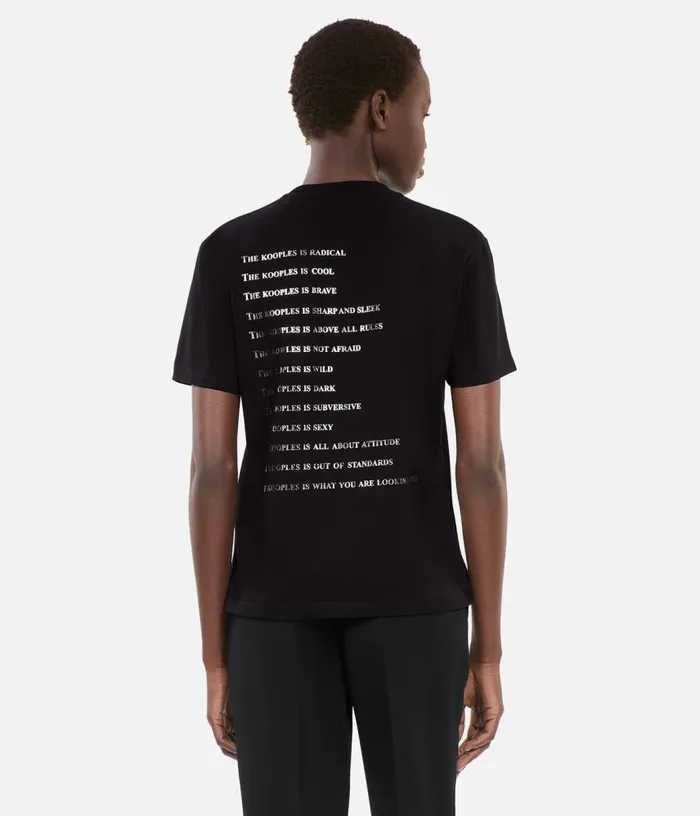 Women Black What Is Rhinestone Tshirt THE KOOPLES Tshirts
