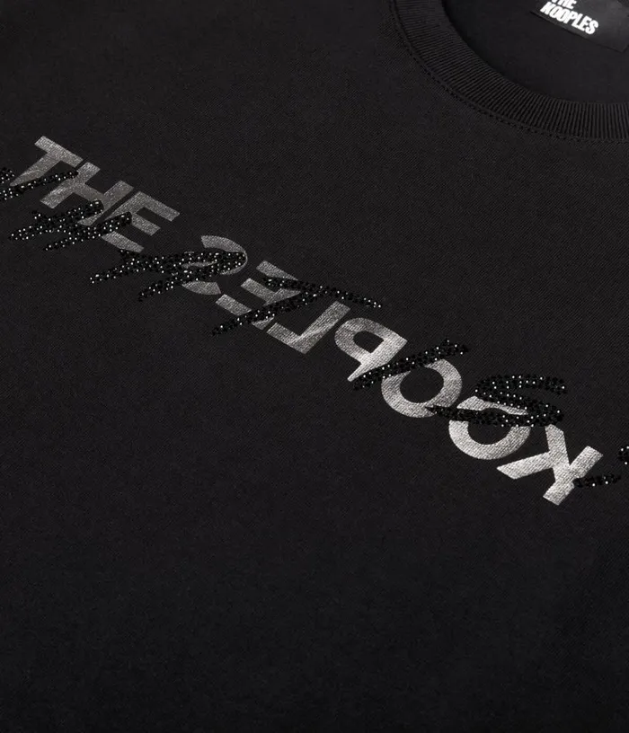 Women Black What Is Rhinestone Tshirt THE KOOPLES Tshirts