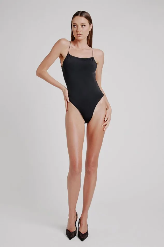 Women Bodysuits Bardot Jasminka Jersey Bodysuit In Black Black