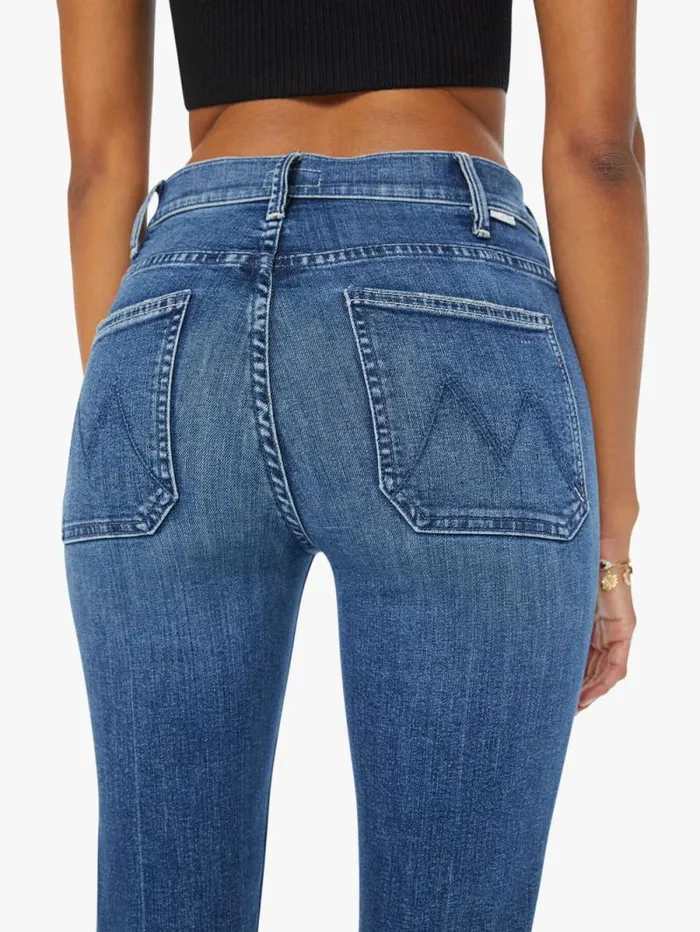 Women Bootcut Mother Denim The Patch Pocket Insider Sneak Blue