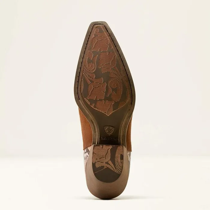 Women Booties Ariat Bradley Western Boot Coffee Suededesert Snake Print Women Booties Ariat Bradley Western Boot Coffee Suededesert Snake Print