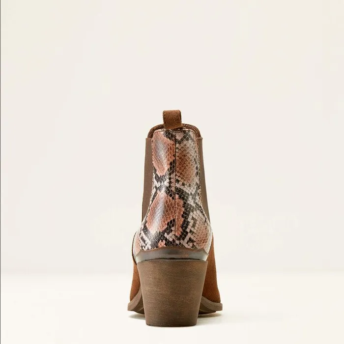 Women Booties Ariat Bradley Western Boot Coffee Suededesert Snake Print Women Booties Ariat Bradley Western Boot Coffee Suededesert Snake Print