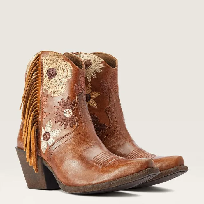 Women Booties Ariat Florence Western Boot Tangled Tan Women Booties Ariat Florence Western Boot Tangled Tan