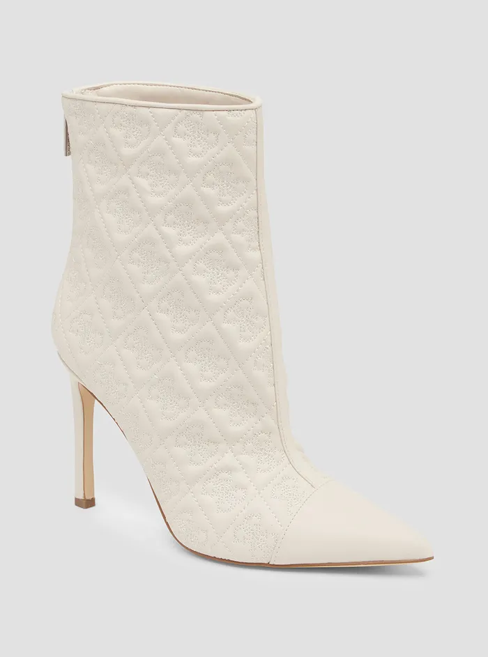 Women Boots GUESS White Simonea Logo Ankle Boots