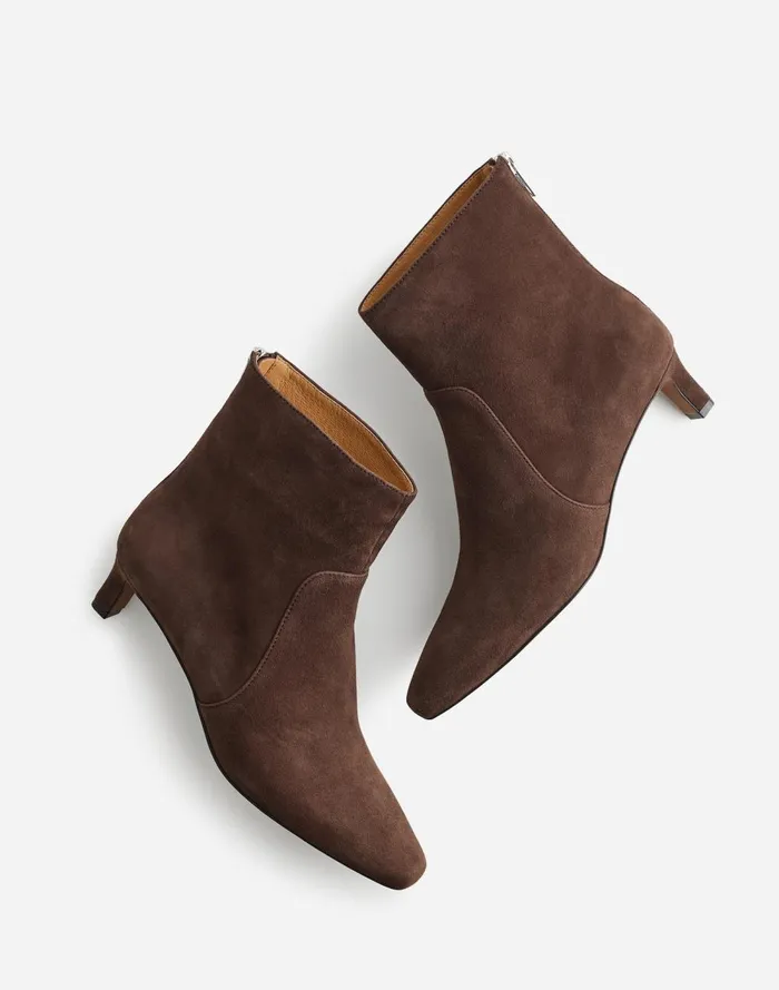 Women Boots Madewell The Dimes KittenHeel Boot Turkish Coffee Suede