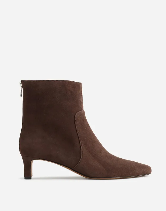 Women Boots Madewell The Dimes KittenHeel Boot Turkish Coffee Suede