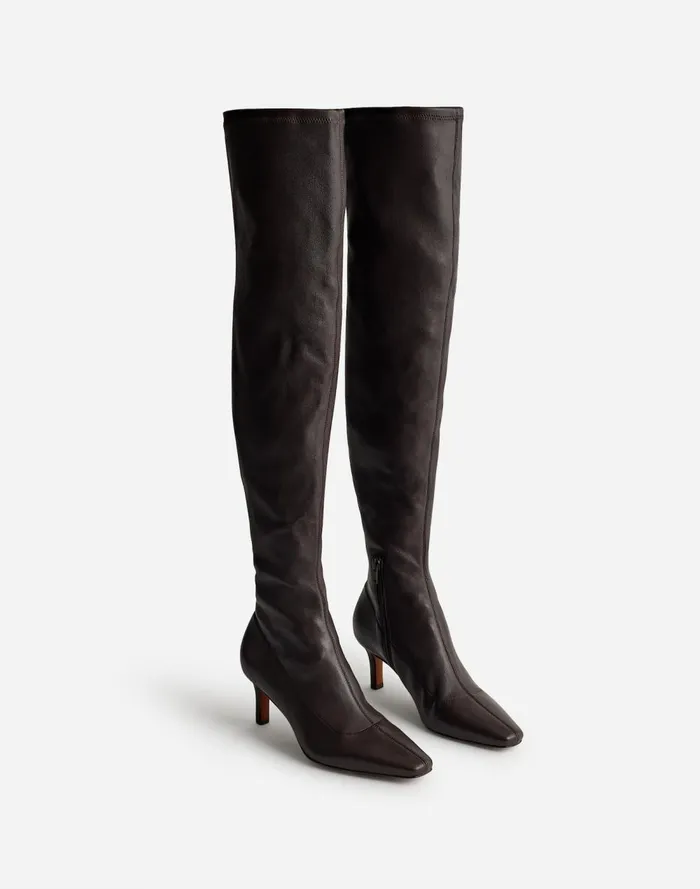 Women Boots Madewell The Dimes OvertheKnee Boot Dark Carob