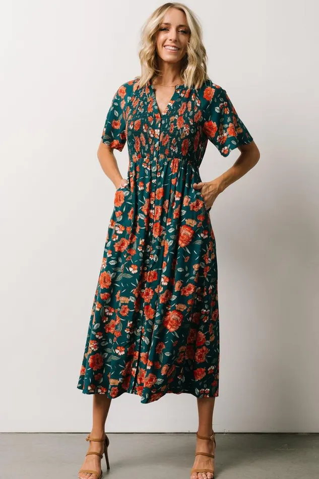 Women Botega Midi Dress Jade Multi Floral Baltic Born Midi Dresses