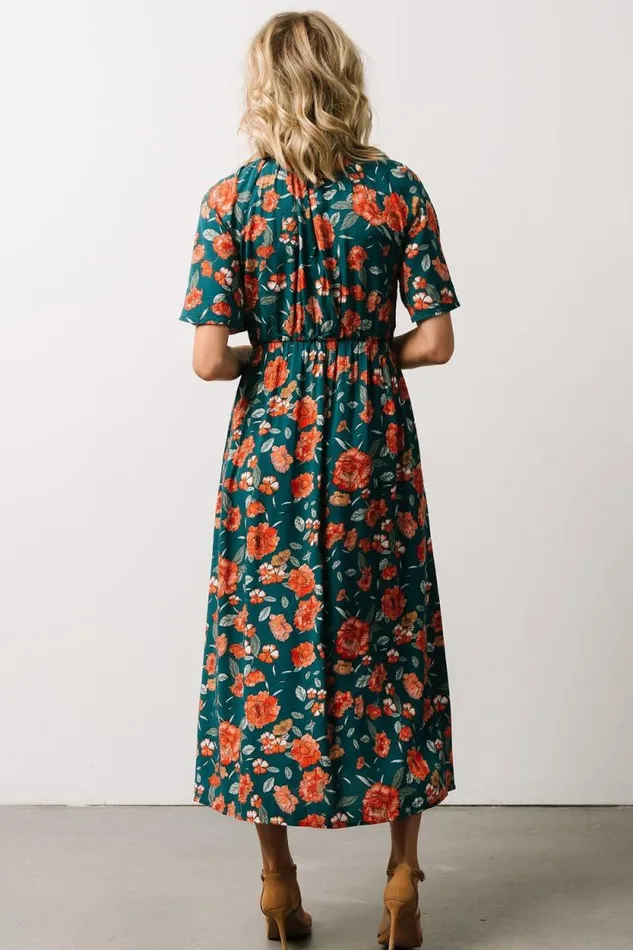 Women Botega Midi Dress Jade Multi Floral Baltic Born Midi Dresses Women Botega Midi Dress Jade Multi Floral Baltic Born Midi Dresses