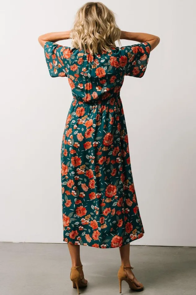 Women Botega Midi Dress Jade Multi Floral Baltic Born Midi Dresses Women Botega Midi Dress Jade Multi Floral Baltic Born Midi Dresses