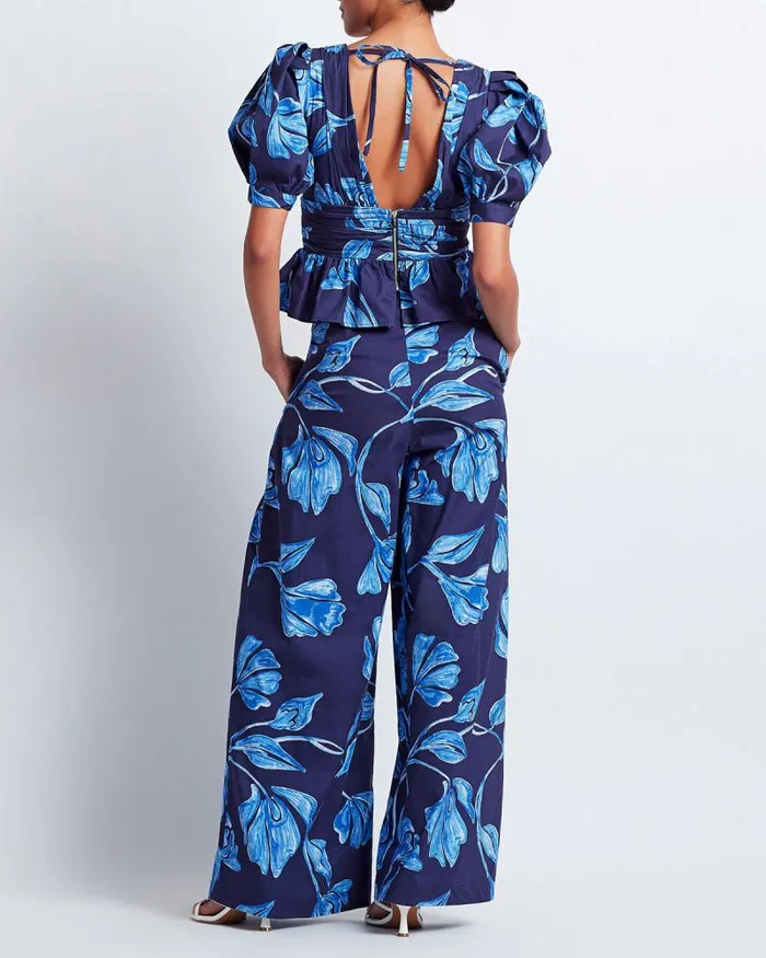 Women Bottoms PatBO Nightflower Wide Leg Pant FINAL SALE Indigo