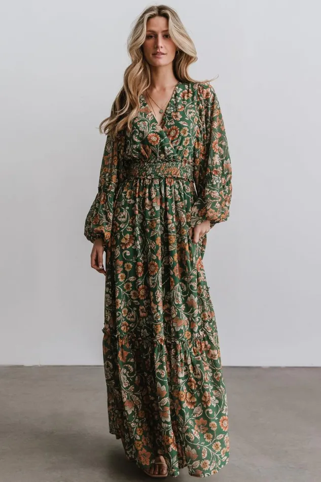 Women Bria Maxi Dress Green Floral Baltic Born Maxi Dresses