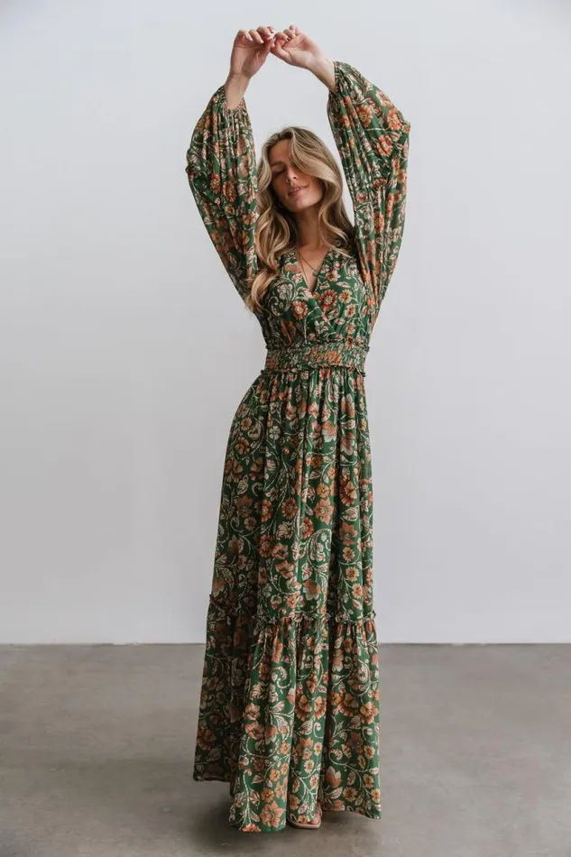Women Bria Maxi Dress Green Floral Baltic Born Maxi Dresses Women Bria Maxi Dress Green Floral Baltic Born Maxi Dresses