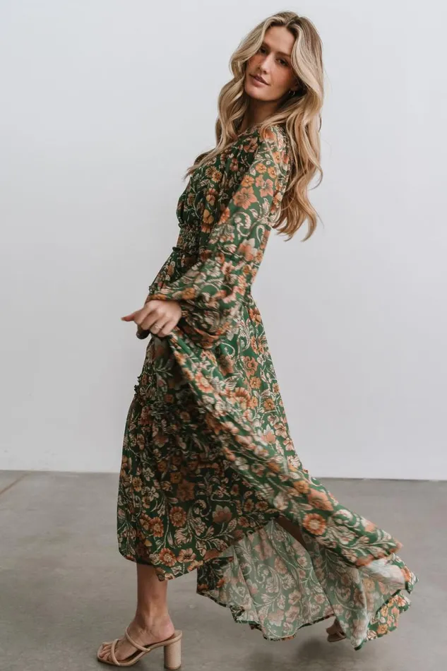 Women Bria Maxi Dress Green Floral Baltic Born Maxi Dresses Women Bria Maxi Dress Green Floral Baltic Born Maxi Dresses