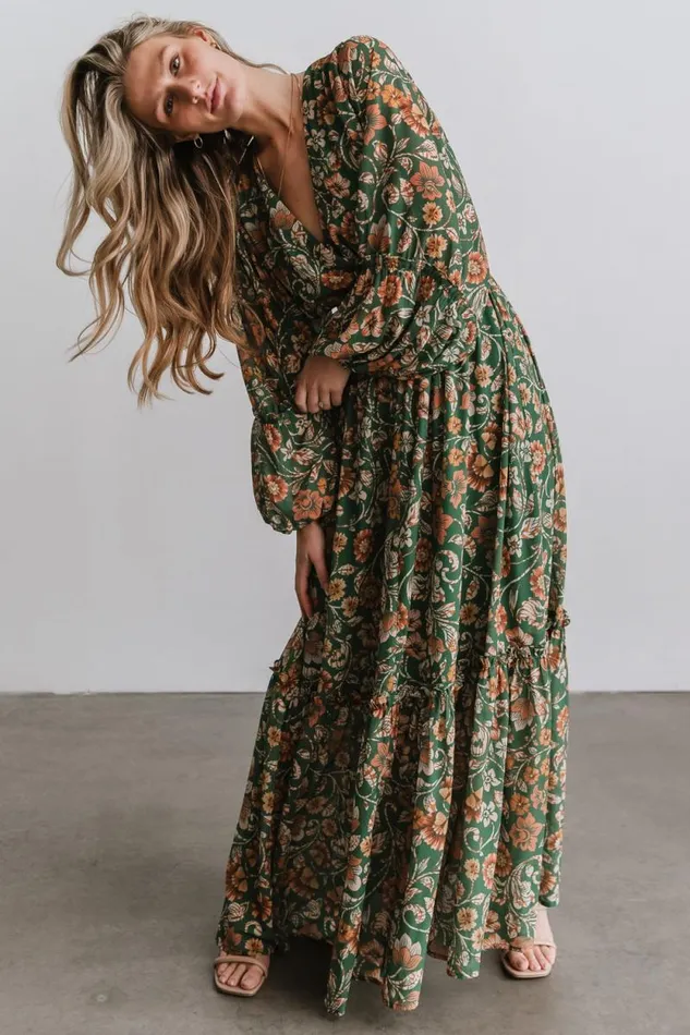 Women Bria Maxi Dress Green Floral Baltic Born Maxi Dresses Women Bria Maxi Dress Green Floral Baltic Born Maxi Dresses