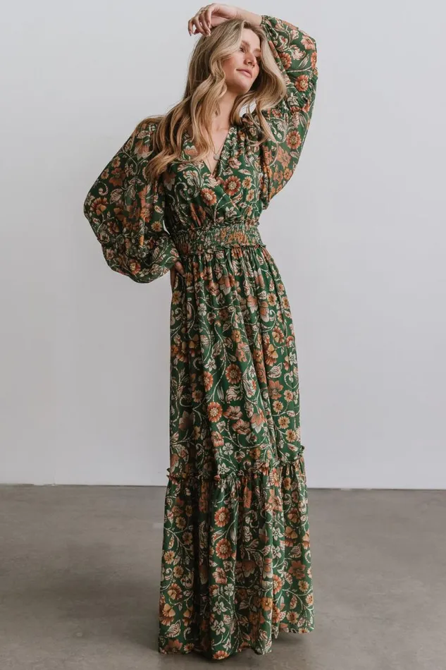 Women Bria Maxi Dress Green Floral Baltic Born Maxi Dresses Women Bria Maxi Dress Green Floral Baltic Born Maxi Dresses