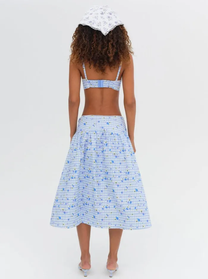 Women Brigitta Midi Skirt Blue For Love and Lemons Bottoms Women Brigitta Midi Skirt Blue For Love and Lemons Bottoms