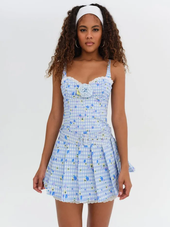 Women Brigitta Mini Dress Blue For Love and Lemons Dresses