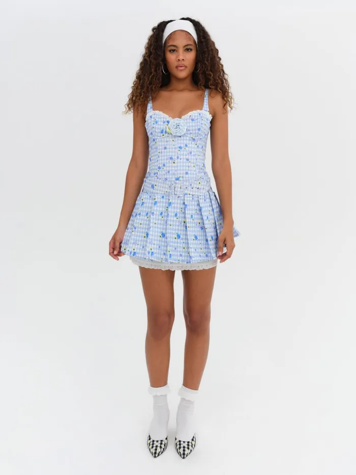 Women Brigitta Mini Dress Blue For Love and Lemons Dresses Women Brigitta Mini Dress Blue For Love and Lemons Dresses