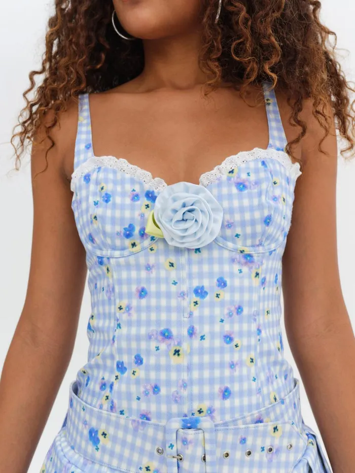 Women Brigitta Mini Dress Blue For Love and Lemons Dresses Women Brigitta Mini Dress Blue For Love and Lemons Dresses