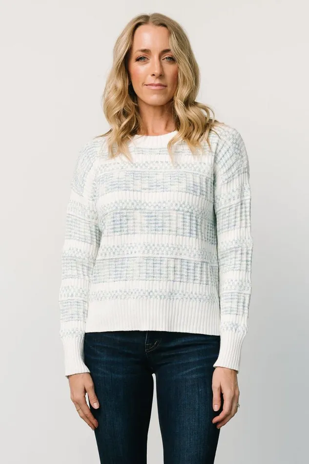 Women Brigitte Knit Sweater Blue Off White Baltic Born Sweaters