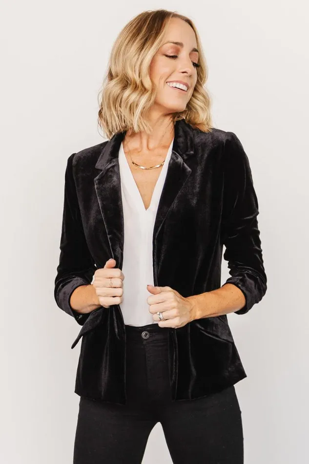 Women Brinton Velvet Blazer Black Baltic Born Outerwear