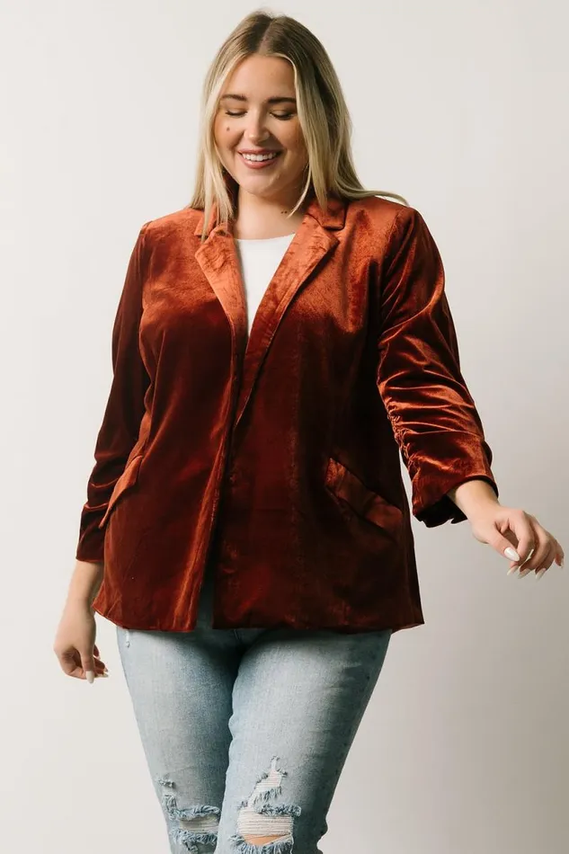Women Brinton Velvet Blazer Cinnamon Baltic Born Outerwear Women Brinton Velvet Blazer Cinnamon Baltic Born Outerwear