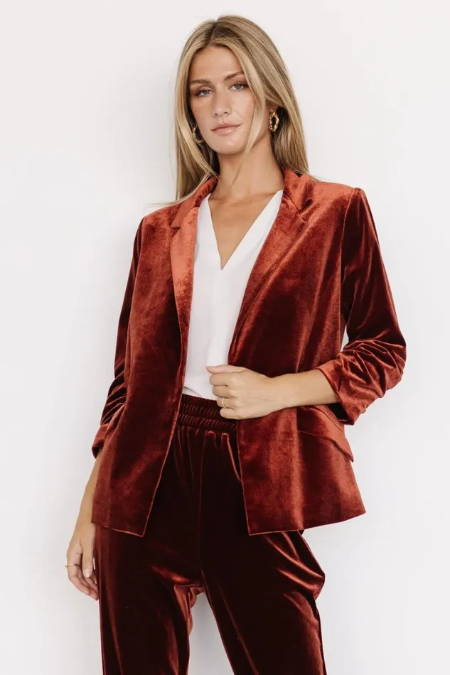 Women Brinton Velvet Blazer Cinnamon Baltic Born Outerwear Women Brinton Velvet Blazer Cinnamon Baltic Born Outerwear