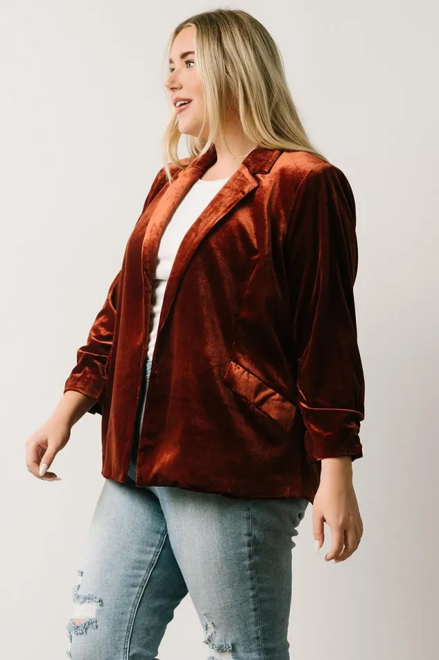 Women Brinton Velvet Blazer Cinnamon Baltic Born Outerwear Women Brinton Velvet Blazer Cinnamon Baltic Born Outerwear