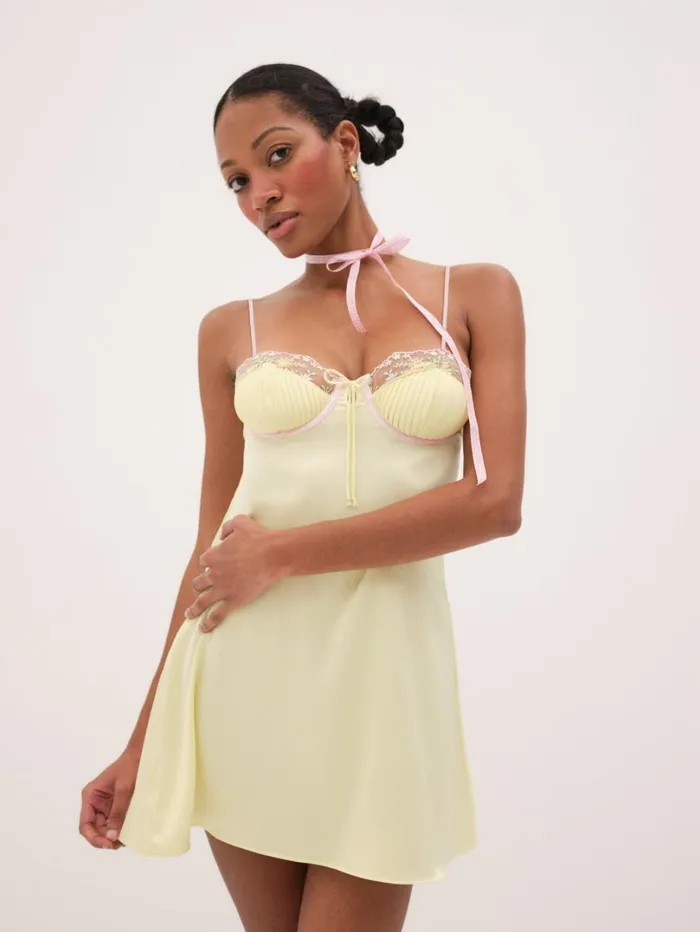 Women Buttercup Bunches Slip Dress Yellow For Love and Lemons Lingerie Women Buttercup Bunches Slip Dress Yellow For Love and Lemons Lingerie