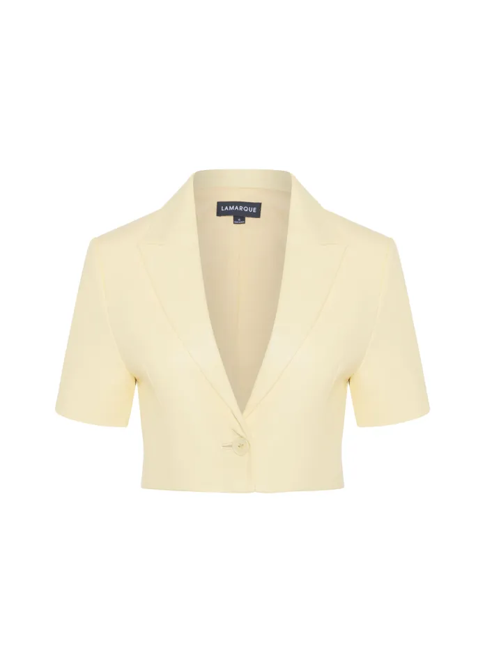 Women CALATEA Short Sleeve Blazer Buttermilk LAMARQUE Blazers Women CALATEA Short Sleeve Blazer Buttermilk LAMARQUE Blazers
