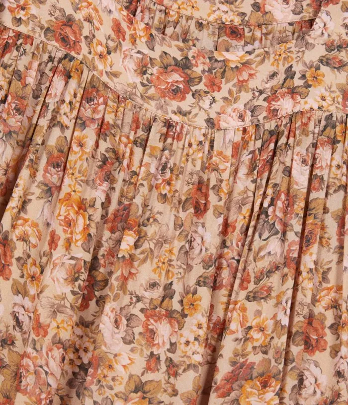 Women Camel Short Floral Print Dress THE KOOPLES Dresses and Jumpsuits
