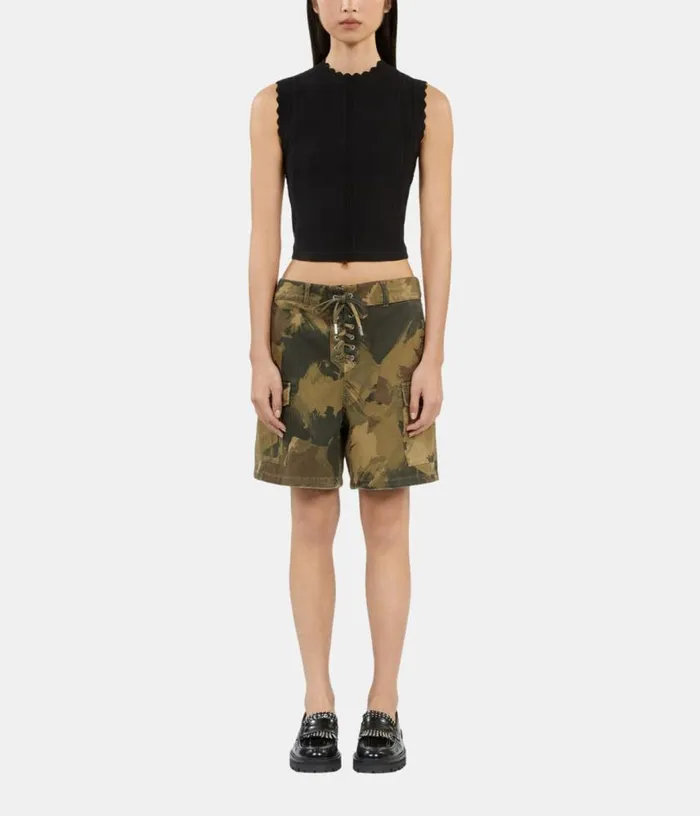 Women Camouflage Denim Shorts THE KOOPLES Skirts and Shorts