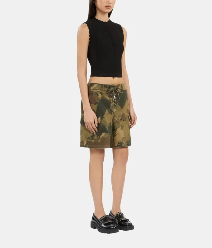 Women Camouflage Denim Shorts THE KOOPLES Skirts and Shorts