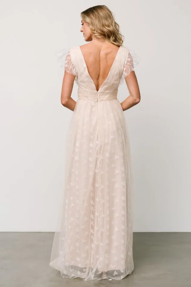 Women Caterina Tulle Maxi Dress Natural White Baltic Born Tulle Styles Women Caterina Tulle Maxi Dress Natural White Baltic Born Tulle Styles