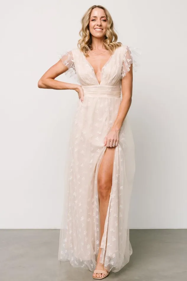 Women Caterina Tulle Maxi Dress Natural White Baltic Born Tulle Styles Women Caterina Tulle Maxi Dress Natural White Baltic Born Tulle Styles