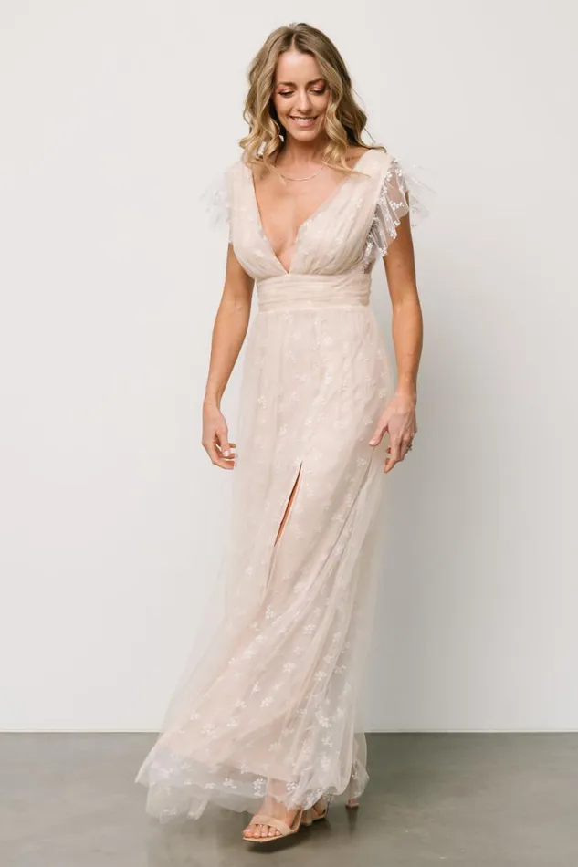 Women Caterina Tulle Maxi Dress Natural White Baltic Born Tulle Styles Women Caterina Tulle Maxi Dress Natural White Baltic Born Tulle Styles
