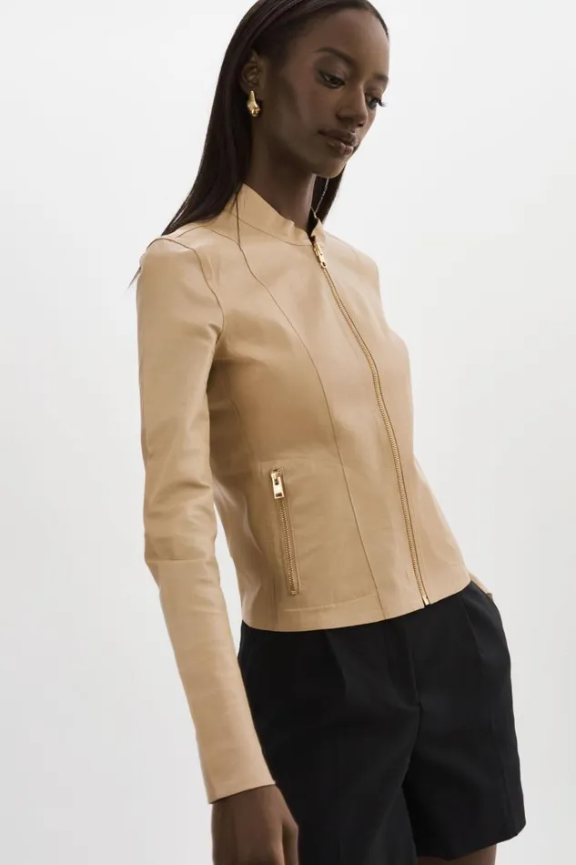 Women CHAPIN Reversible Leather Bomber Wheatgold LAMARQUE Leather Jackets Women CHAPIN Reversible Leather Bomber Wheatgold LAMARQUE Leather Jackets