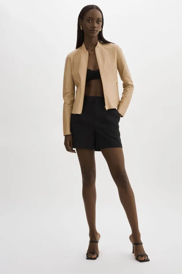 Women CHAPIN Reversible Leather Bomber Wheatgold LAMARQUE Leather Jackets Women CHAPIN Reversible Leather Bomber Wheatgold LAMARQUE Leather Jackets