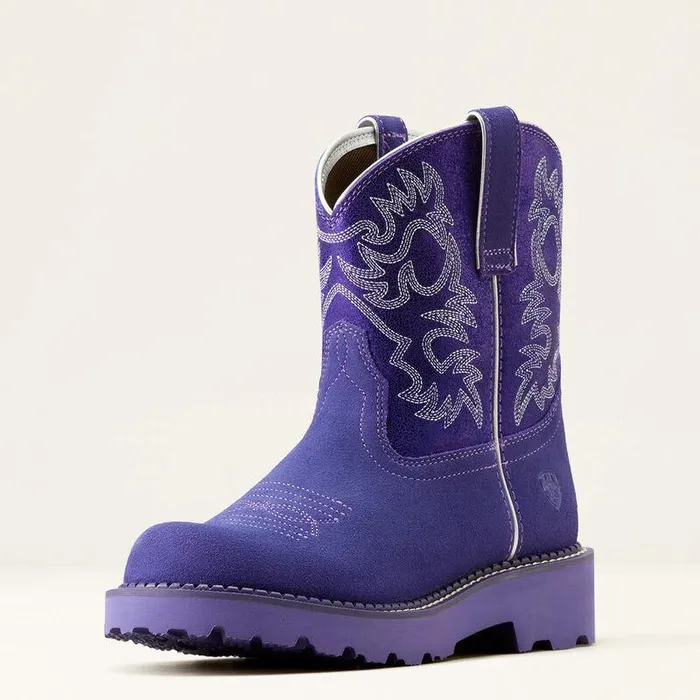 Women Chelsea Boots Ariat Fatbaby Western Boot Violet Suedepurple Metallic