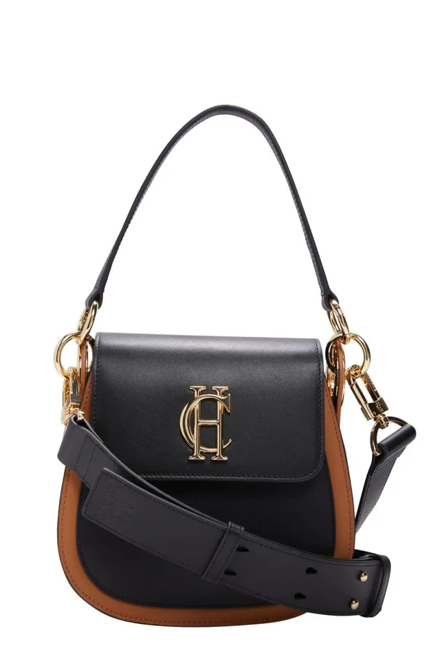 Women Chelsea Saddle Bag Black Tan Holland Cooper Bags
