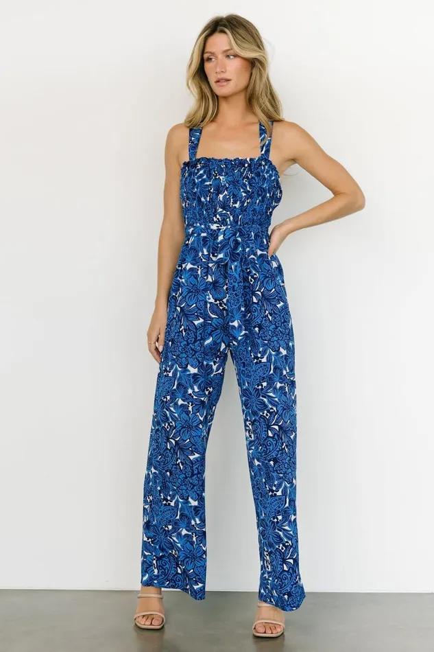 Women Chrissy Tank Jumpsuit Blue Multi Print Baltic Born Jumpsuits and Rompers Women Chrissy Tank Jumpsuit Blue Multi Print Baltic Born Jumpsuits and Rompers