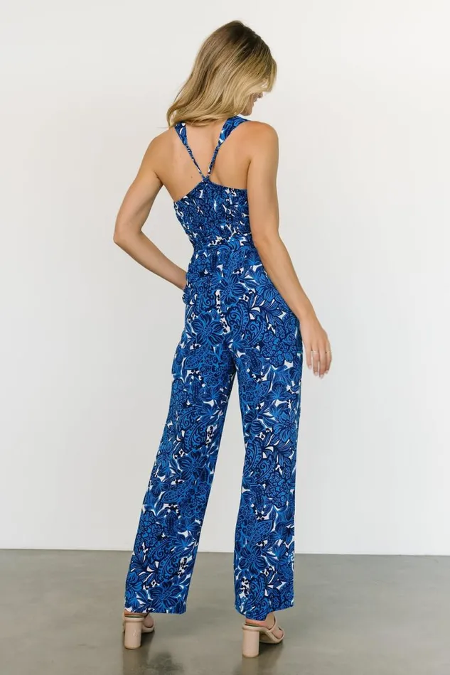Women Chrissy Tank Jumpsuit Blue Multi Print Baltic Born Jumpsuits and Rompers Women Chrissy Tank Jumpsuit Blue Multi Print Baltic Born Jumpsuits and Rompers