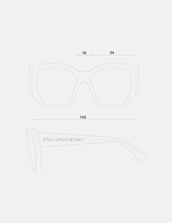 Women Chunky Square CatEye Sunglasses Glossy Dark Havana Stella McCartney Sunglasses Women Chunky Square CatEye Sunglasses Glossy Dark Havana Stella McCartney Sunglasses