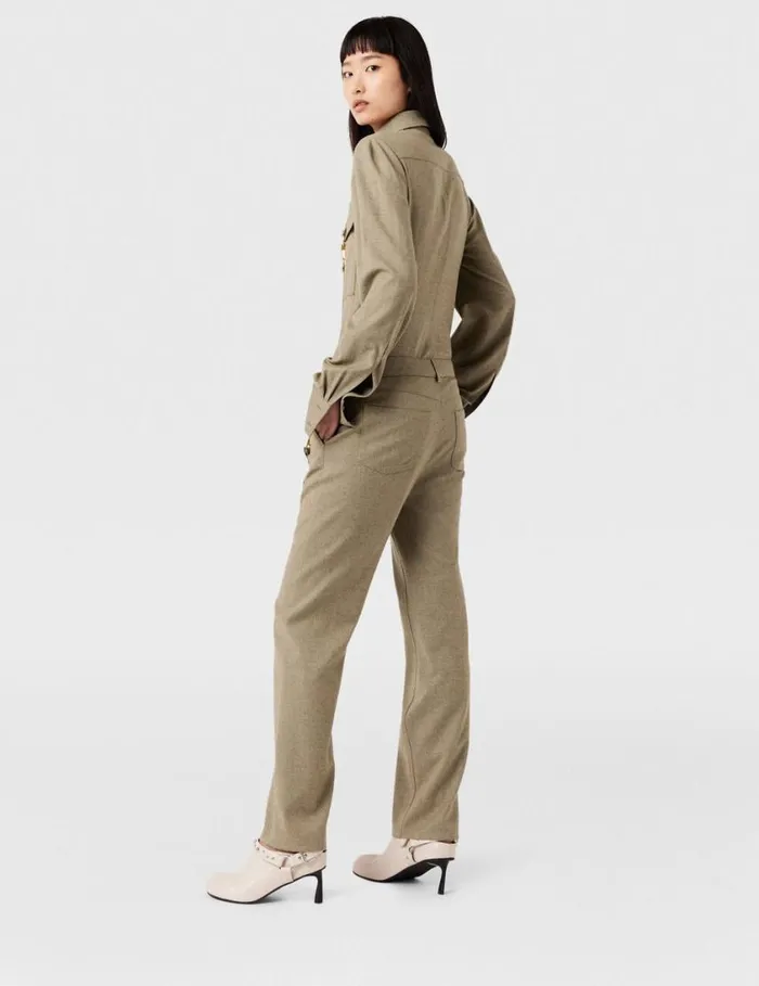 Women ClaspEmbellished Wool Shirt Light Moss Beige Stella McCartney Shirts And Tops Women ClaspEmbellished Wool Shirt Light Moss Beige Stella McCartney Shirts And Tops