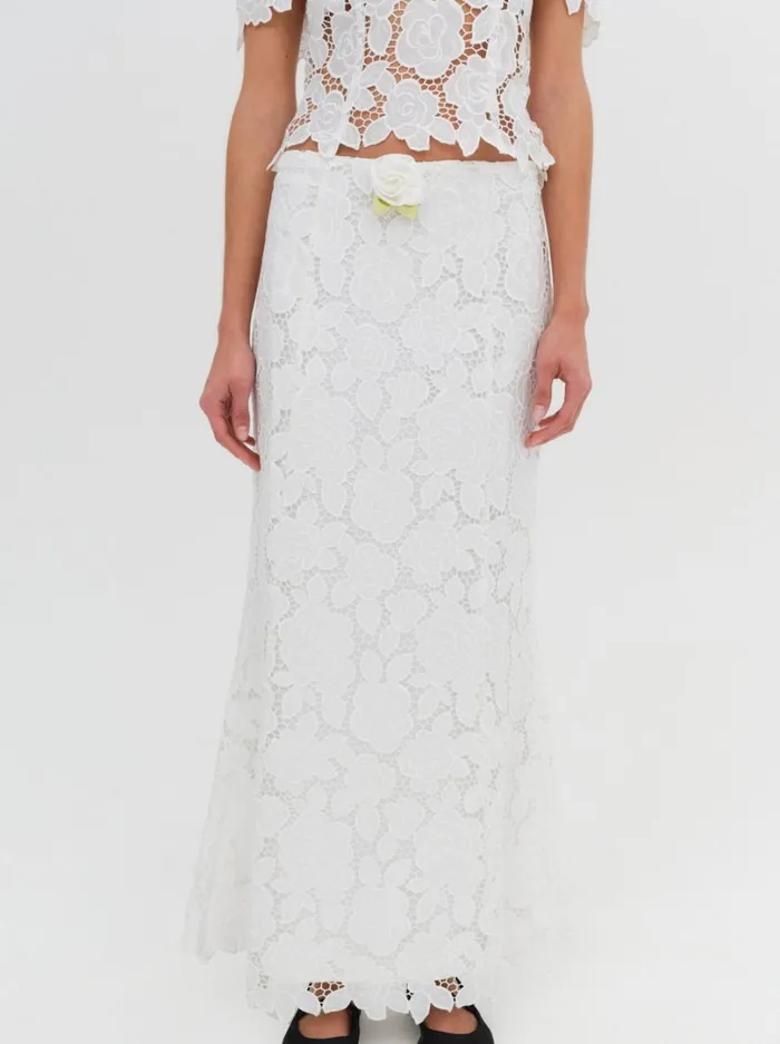 Women Claudia Maxi Skirt White For Love and Lemons Bottoms Women Claudia Maxi Skirt White For Love and Lemons Bottoms
