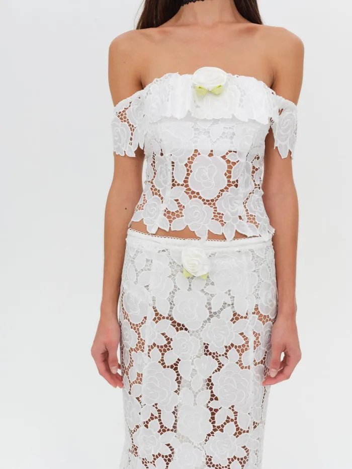 Women Claudia Maxi Skirt White For Love and Lemons Bottoms Women Claudia Maxi Skirt White For Love and Lemons Bottoms