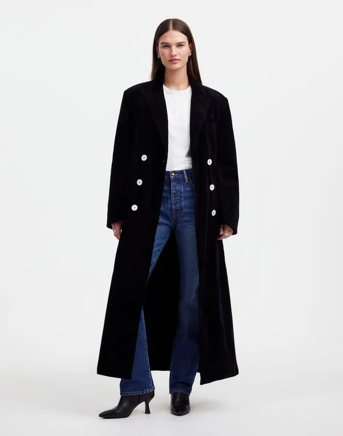 Women Coats Jackets Madewell Alexa Chung For Madewell Oversized Long Coat In Corduroy Jet Black Women Coats Jackets Madewell Alexa Chung For Madewell Oversized Long Coat In Corduroy Jet Black