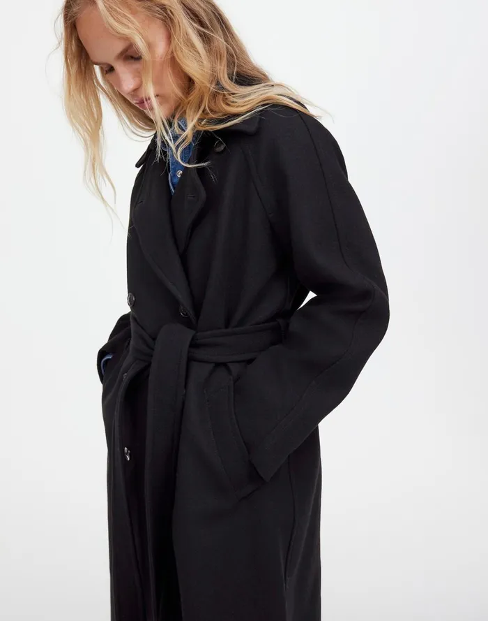 Women Coats Jackets Madewell DoubleBreasted Trench Coat True Black