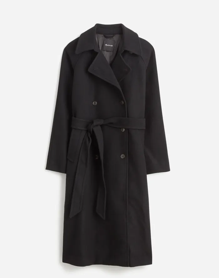Women Coats Jackets Madewell DoubleBreasted Trench Coat True Black